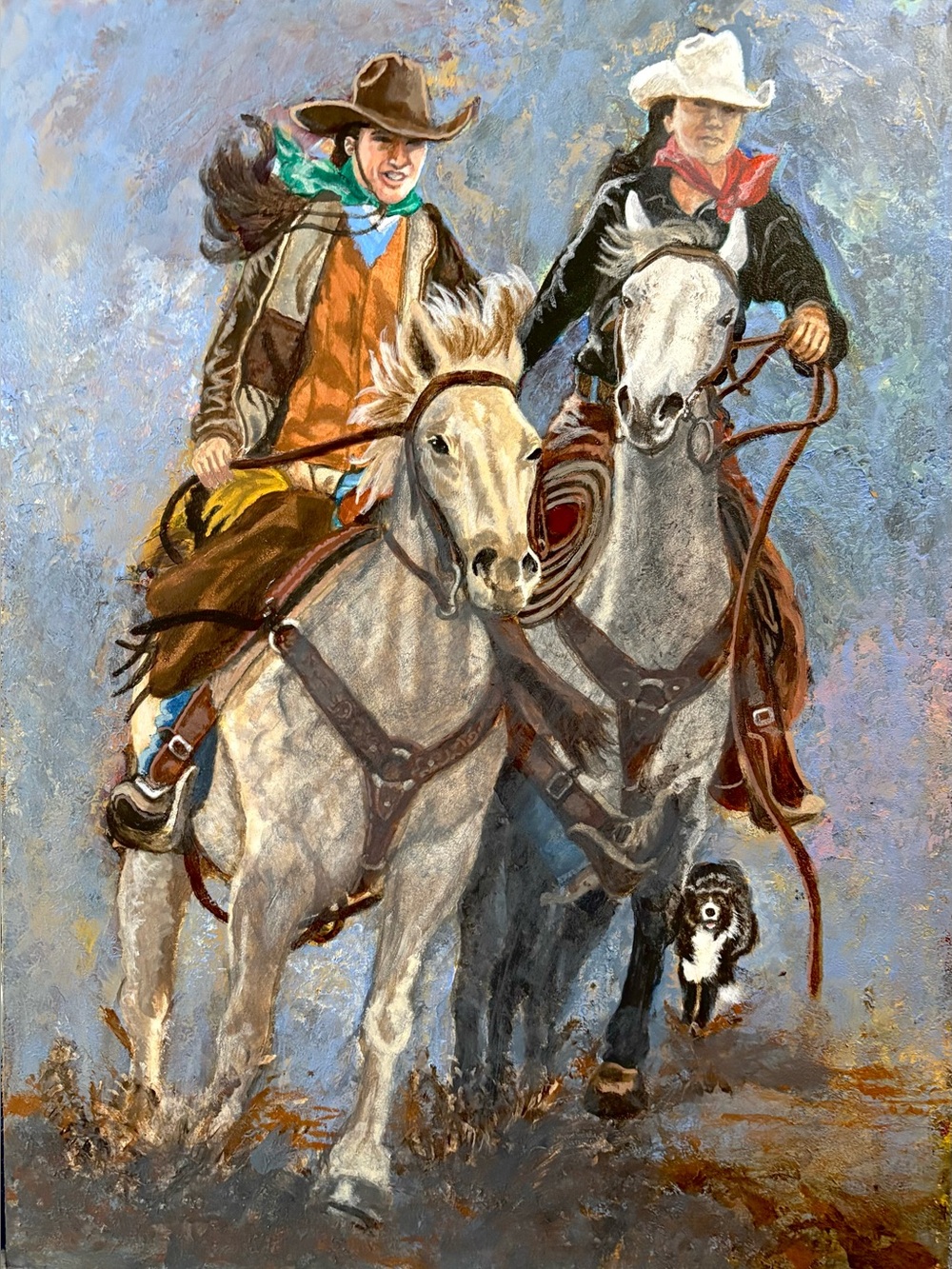 Best Friends - 11X14” original acrylic painting on canvas board.
